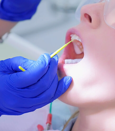 dental patient undergoing an exam