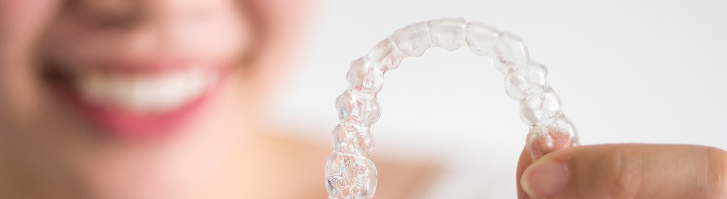 closeup of a clear aligner